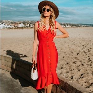 Minka Button Down Ruffle Mini Dress